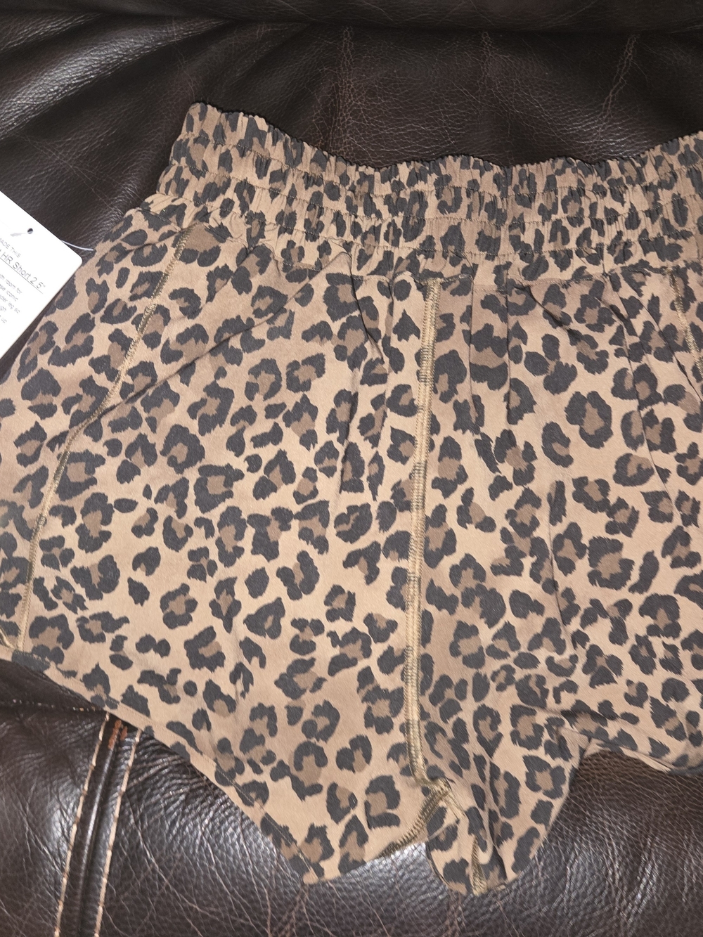 lululemon athletica Leopard Print Athletic Shorts - Brown/Black - Picture 2 of 3
